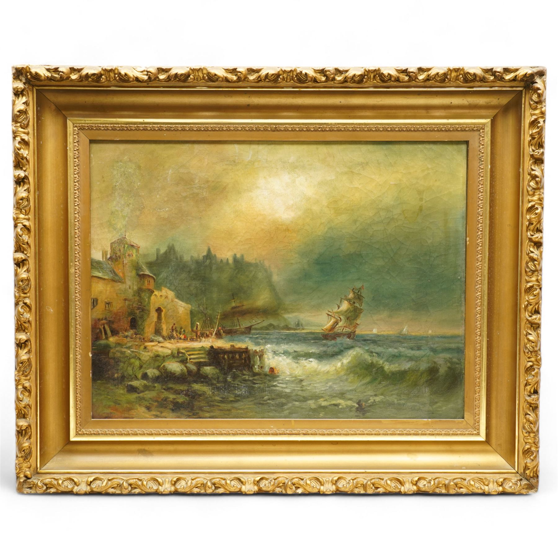 English School (Early 20th Century): Sailing into the Storm, oil on canvas unsigned 37cm x 50cm