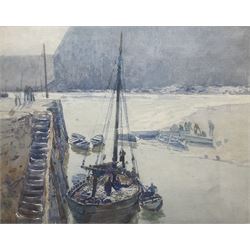 Ernest Dade (Staithes Group 1864-1935): The Quayside, watercolour signed and dated '97, 25cm x 31cm