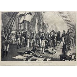 After Thomas Davidson (British 1803-1874): 'Nelson's Last Signal at Trafalgar', monochrome photogravure 45cm x 61cm 