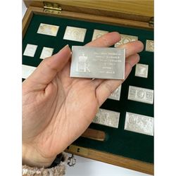 The Stamps of Royalty, Hallmark Replicas Limited, collection of twenty-five silver stamp ingots, set no. 4270, in presentation case with certificates