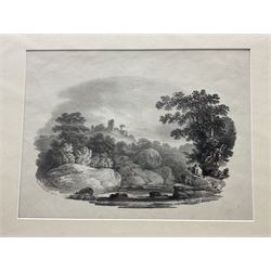 Francis Nicholson (British 1753-1844): Whitby, Knaresborough, Ripon, Aysgill Force, et al., collection of early 19th century engravings and lithographs, each mounted and housed in a bespoke folder