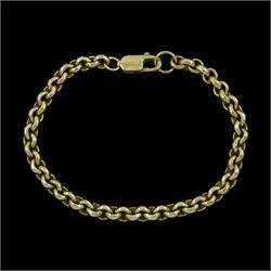 9ct gold belcher link chain bracelet, hallmarked