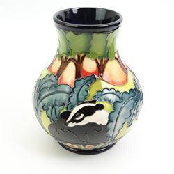 Moorcroft limited edition baluster form vase, decorated in the Wybunbury Moss pattern by Kerry Goodwin, no. 20/25, signed and dated 2016, H16cm, boxed