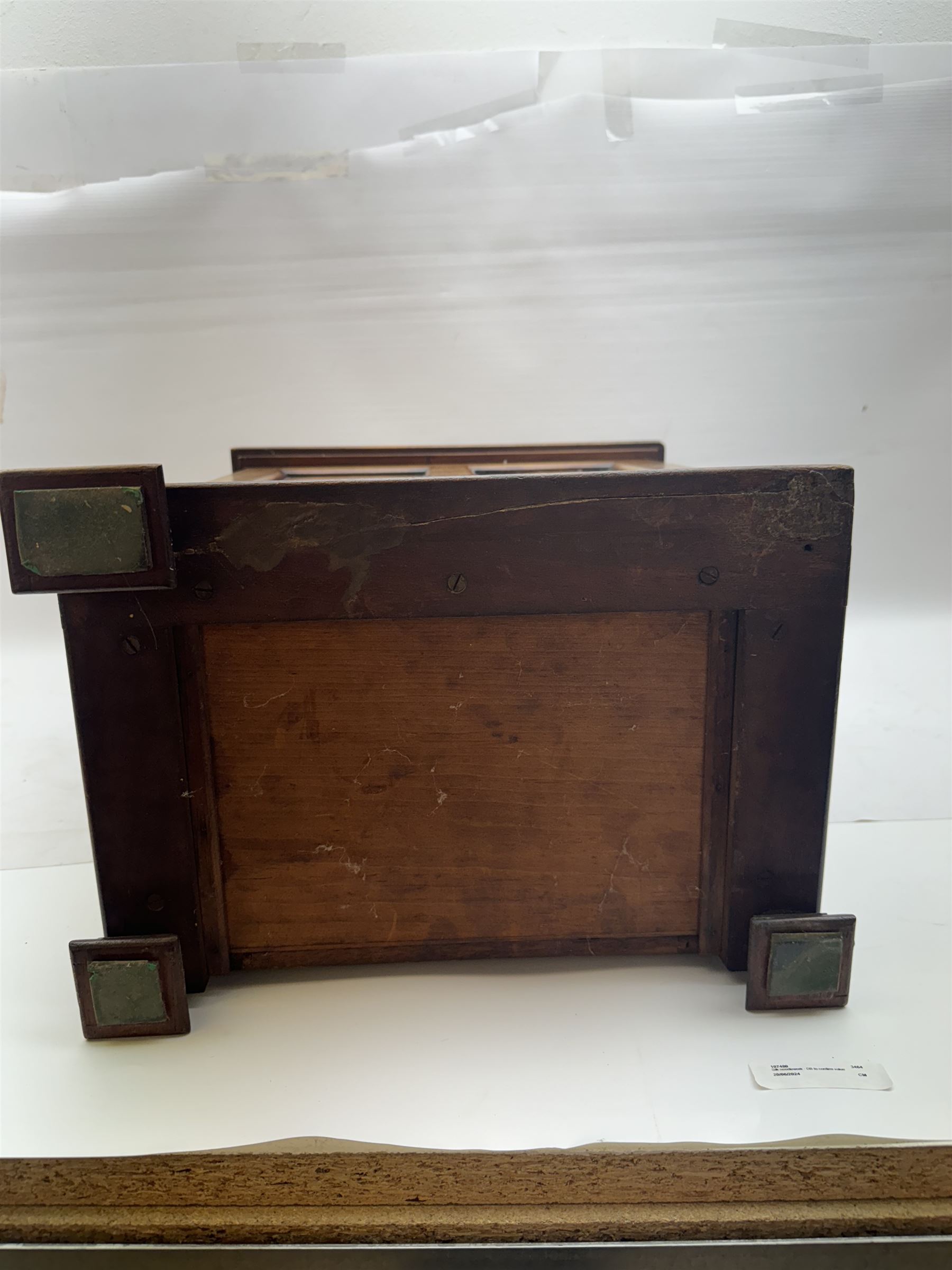 19th century mahogany table top cabinet, fitted with five drawers, H38cm