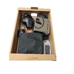 Olympus OM10 SLR camera body with an OM-System Zuiko Auto-S 50mm 1:1,8 lens, in case with ...