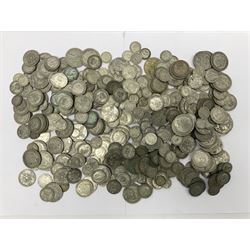 Approximately 2719 grams of Great British pre 1947 silver coins