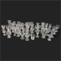 Collection of 18th century, 19th century and later glassware, including etched and cut examples