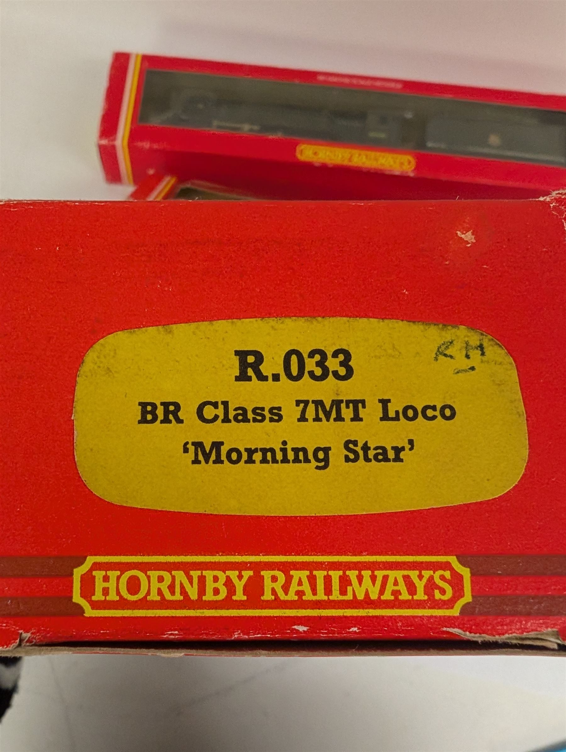 Four Hornby '00' gauge locomotives, comprising R373 BR Standard Class 9F 2-10-0 Evening Star locomotive no. 92220, R033 BR Class 7MT 4-6-2 Morning Star locomotive no. 70021, R295 BR Class A3 4-6-2 Dick Turpin locomotive no. 60080 and R860 BR Class 4-4-0 The Pytchley locomotive no. 62750, all boxed 