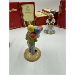 Five Royal Doulton Bunnykins, comprising Love Heart, Congratulations, Gardener, Vicar and Easter Parade all with original boxes 