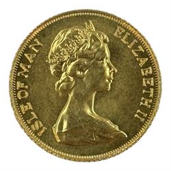 Queen Elizabeth II Isle of Man 1974 gold half sovereign coin 