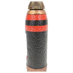 Inert WWII 18 pounder shrapnel shell with a fuse, cut away to show the internal mechanism, H30cm  