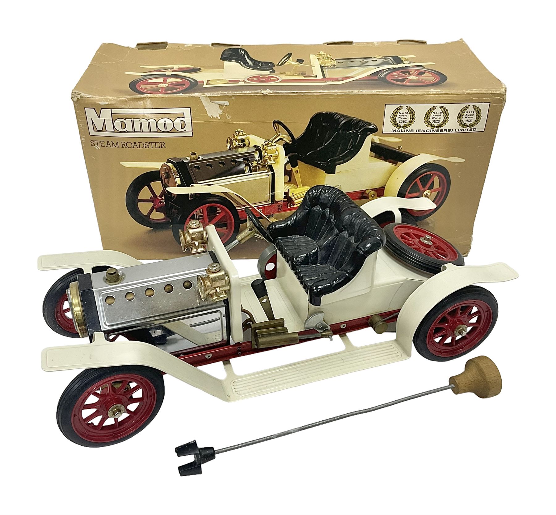 Mamod SA1 ‘Steam Roaster’ live steam car in cream and red, with original box 