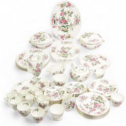 Wedgwood Charnwood pattern tea, coffee and dinner service for six settings, lacking one teacup