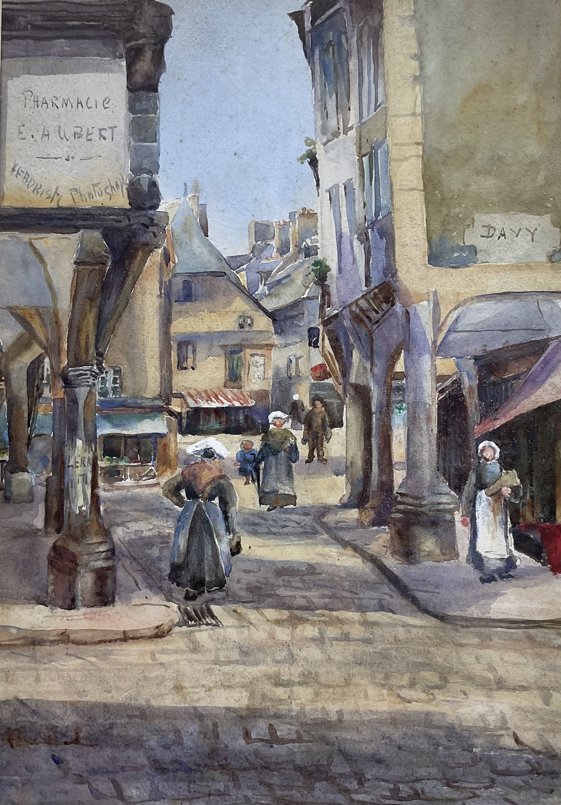 French School (19th Century): Pharmacie E Aubert, watercolour heightened with white unsigned 34cm x 24cm 