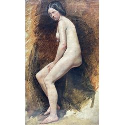 Follower of William Etty RA (British 1787-1849): Female Nude, oil on canvas laid on board ...