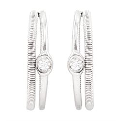 Marco Bicego pair of 18ct white gold diamond hoop stud earrings, hallmarked