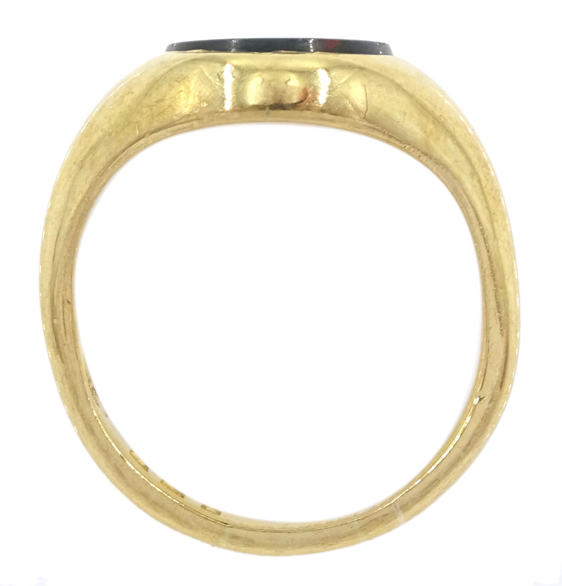 Early -mid 20th century 18ct gold bloodstone signet ring by Goldsmiths & Silversmiths Co Ltd, London 