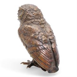 Sally Arnup, FRBS, ARCA, (1930-2015): Little Owl, bronze, signed and numbered VVX, H16.5cm