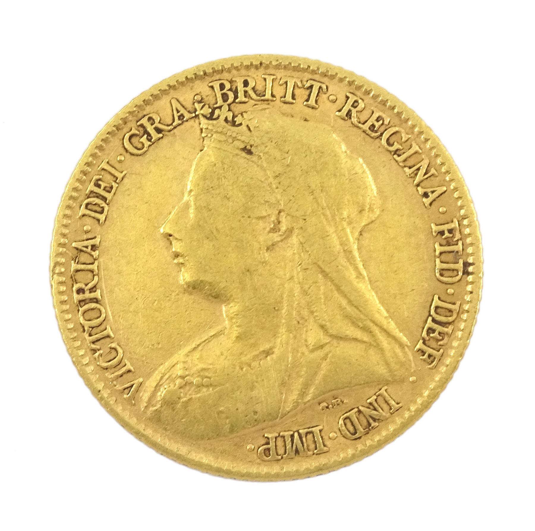 Queen Victoria 1895 gold half sovereign coin