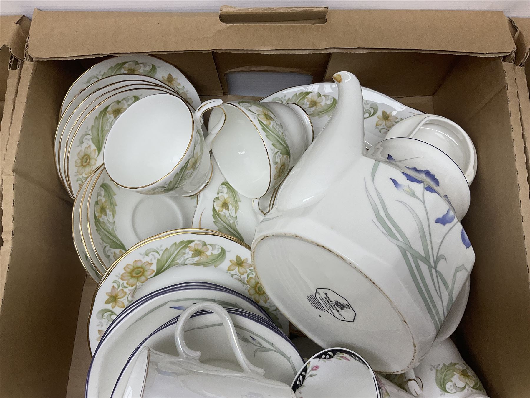 Royal Doulton Minerva pattern tea wares, together with Paragon, Queen Anne, Duchess, etc tea wares, in three boxes