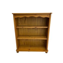 Small pine open bookcase