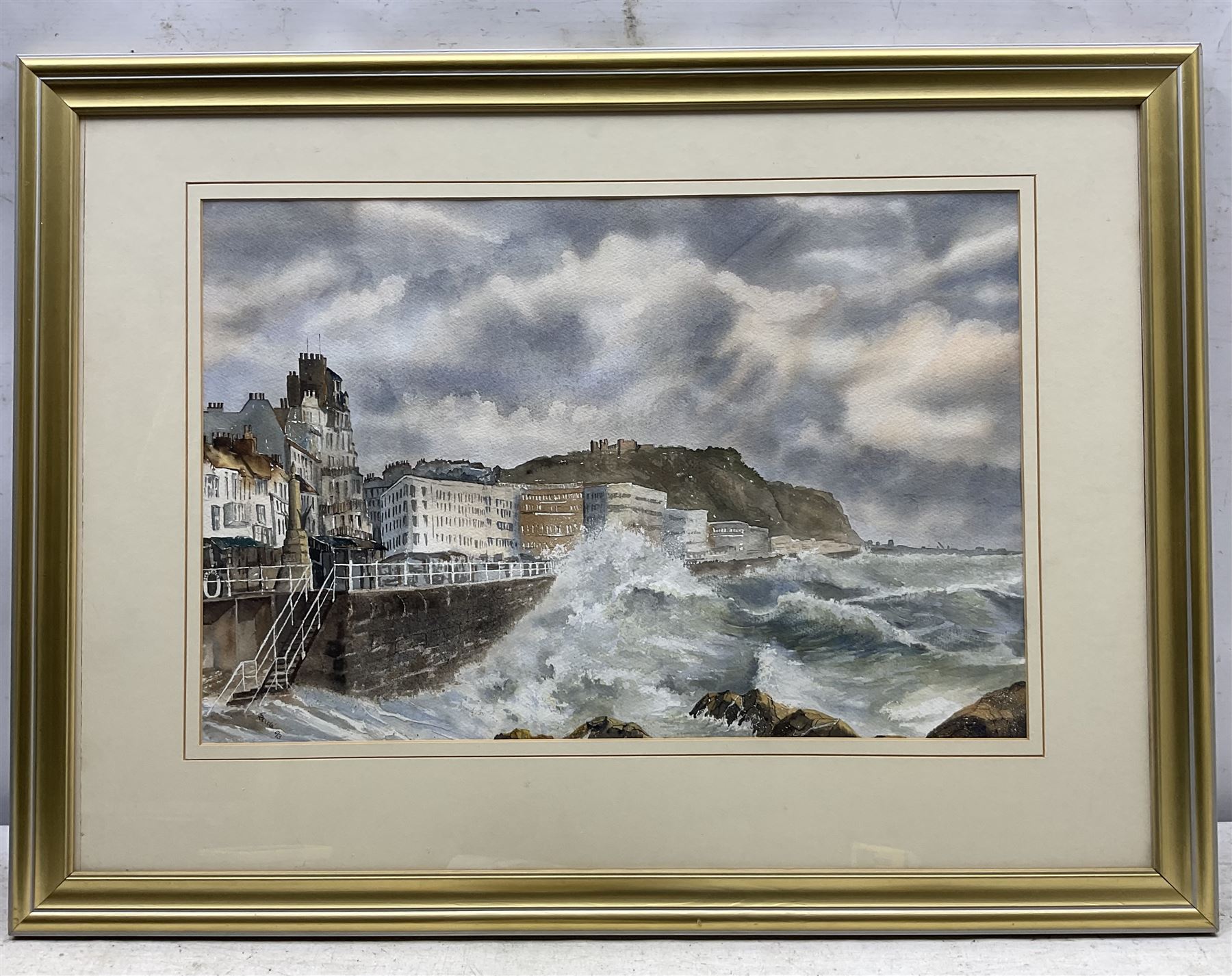 English School (20th Century): Hastings Promenade, watercolour indistinctly signed and dated '93, 35cm x 53cm 