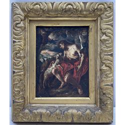 Italian School (18th/19th century): St John and the Lamb of God, oil on canvas unsigned 17cm x 13cm