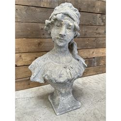 Victorian design cast stone bust depicting Jasmine