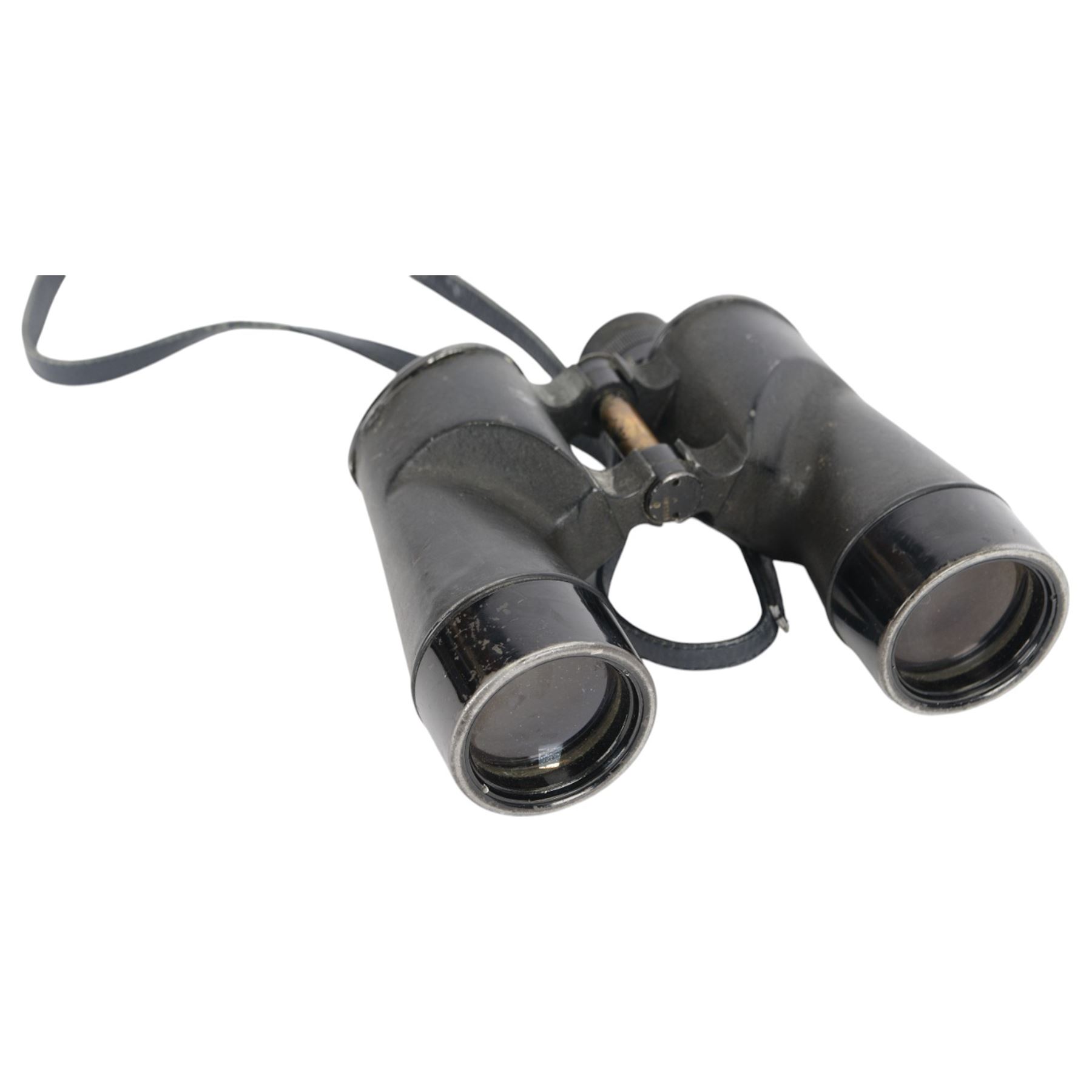 Pair of US Navy BU Ships Mark 1 7x50 binoculars, with broad arrow mark, dated 1941, made by Bausch & Lomb USA, with strap