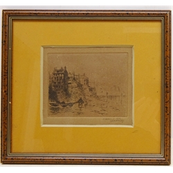  Robin Hood's Bay, drypoint etching signed and dated 1919 by James Ulric Walmsley (British 1860-1954) 12cm x 14cm  