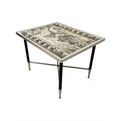 Coffee table with map print top