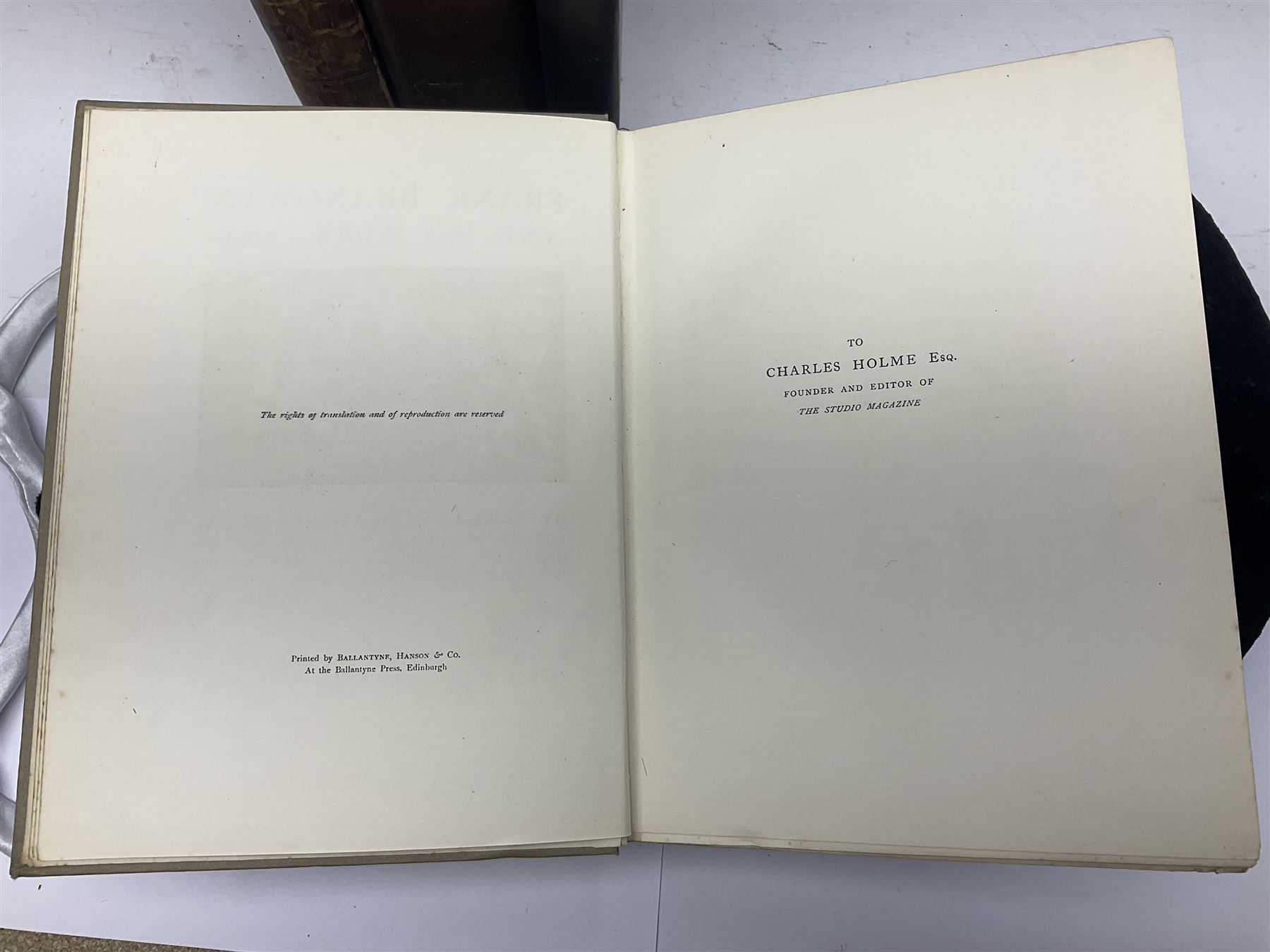 Collection of art reference books, including Works of Eminent Masters, Frank Brangwyn and His Works, Etching and Etchings etc 