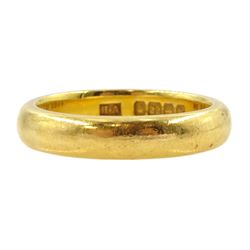 Early 20th century 22ct gold wedding band, Birmingham 1936