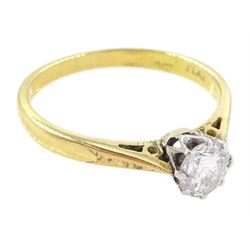 18ct gold single stone round brilliant cut diamond ring, stamped 18ct Plat, diamond approx 0.50 carat