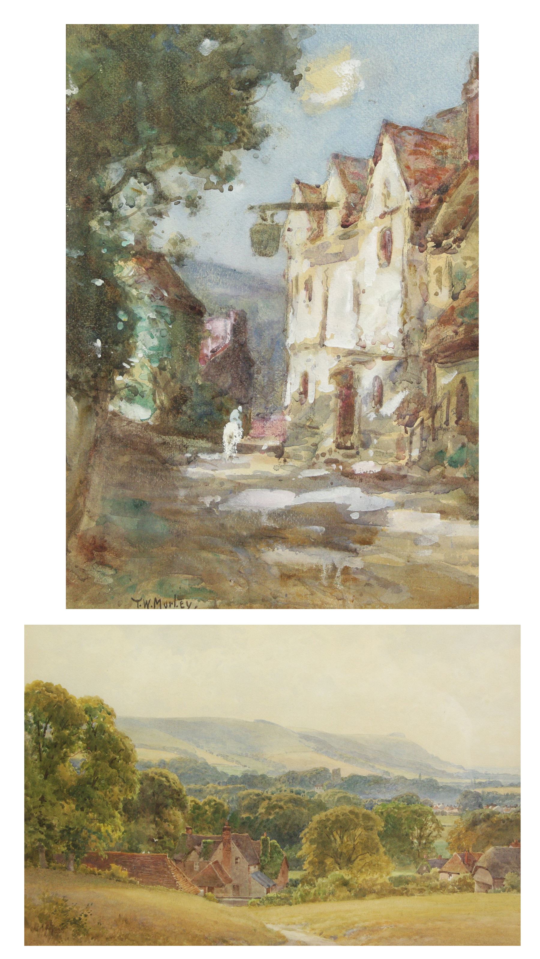 Harold Sutton Palmer (British 1854-1933): 'Beeding - Sussex', watercolour signed, titled on mount 34cm x 52cm; Thomas William Morley (British 1859-1925): 'Chipstead - Kent', watercolour signed, inscribed verso 34cm x 24cm (2)