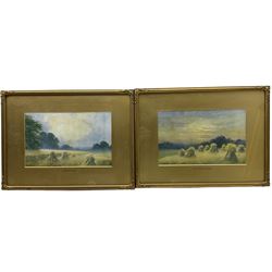 After James Walter Gozzard (British 1862-1926): 'Morning Mists' and 'An Autumn Evening', pair chromolithographs 16cm x 26cm (2)