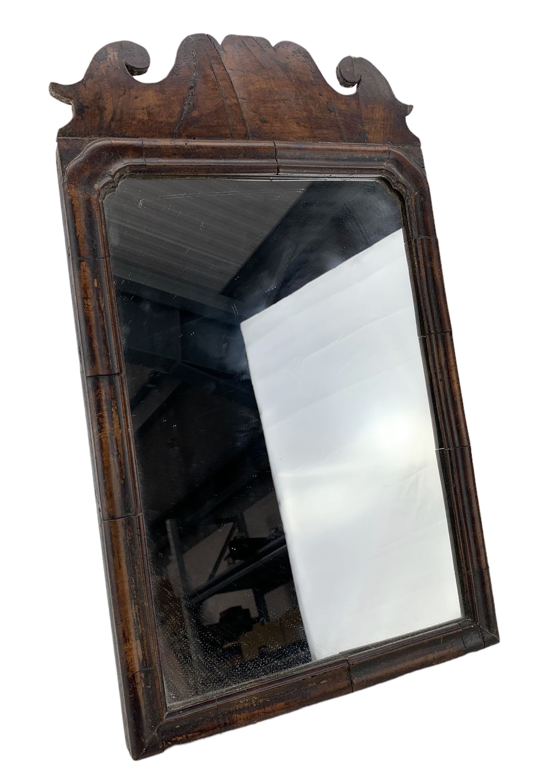 Georgian mahogany framed easel mirror of Chippendale design, the plain plate within a moulded rectangular frame