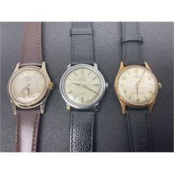 Seven manual wind wristwatches including Tissot, MuDu, Record, Roamer, Ramino, Aerolux and Vertex and three automatic wristwatches including Tissot Seastar, Penguin and Carronade