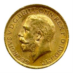 King George V 1915 gold full sovereign coin