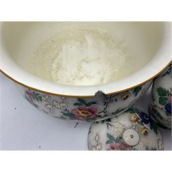 Crown Ducal chintz wash set including jug, wash bowl, chamber pot, etc