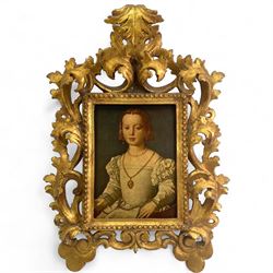 Frames - 19th century Rococo gilt and gesso frame composed of scrolling interconnected acanthus leaves, aperture 17cm x 12cm overall 39cm x 28cm 