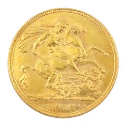 King George V 1913 gold full sovereign coin