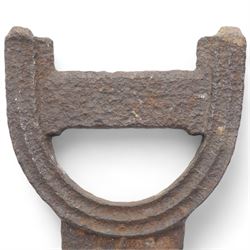 Victorian cast iron boot scraper, H55cm 