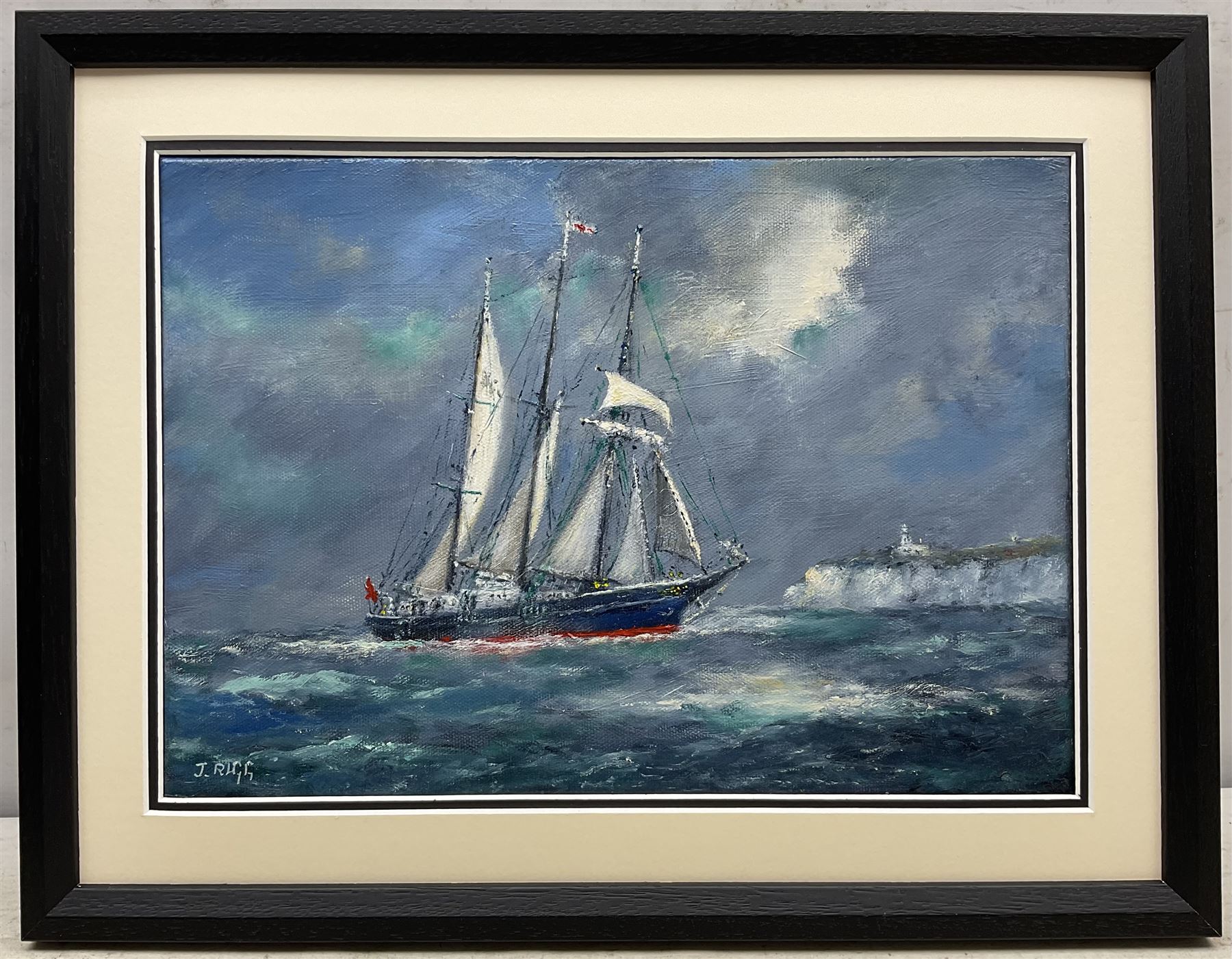 Jack Rigg (British 1927-2023): Schooner 'Malcolm Miller' in 1971, oil on canvas signed, titled and dated 2018 verso 25cm x 35cm