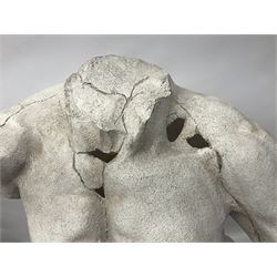 Composite sculpture of a Classical male torso on a stand, H65cm