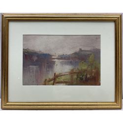 Edward Enoch Anderson (Staithes Group 1878-1961): Whitby from Divinity Flat and Upper Harbour Whitby, two watercolours unsigned 17cm x 25cm (2) 
Provenance: with T B & R Jordan Fine Art Specialists, Stockton on Tees, from the artist's daughter Stella's collection, label verso