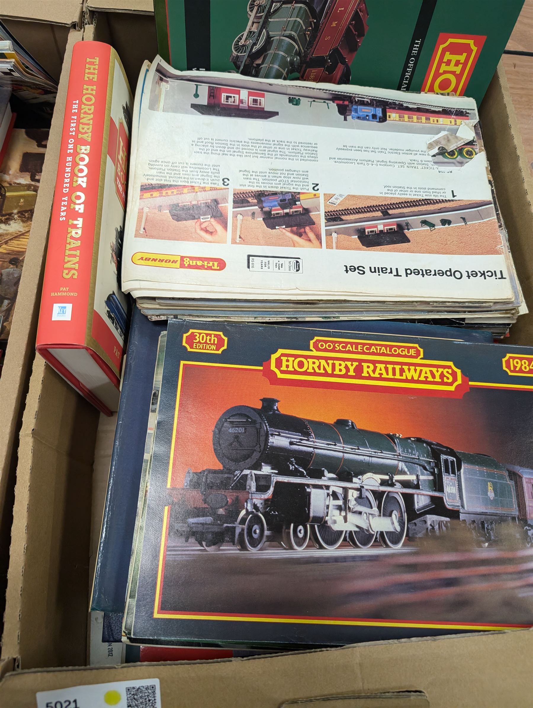 Large collection of Hornby model railway books and catalogues, including The Story of Rovex Volumes 1, 2 and 3 by Pat Hammond, Hornby Dublo Companion book, Hornby Book of Trains first 100 years by Pat Hammond, etc 