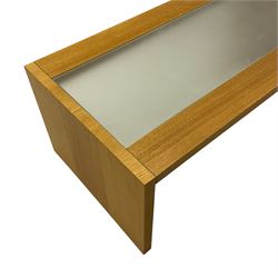 Light oak and glass coffee table