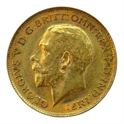 King George V 1913 gold half sovereign coin