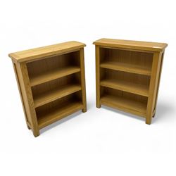 Pair of small contemporary oak bookcases